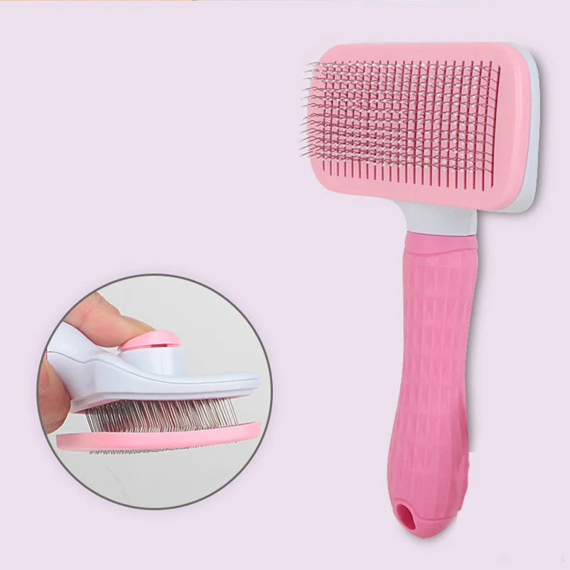 Self-Cleaning Pet Brush - Ultimate Grooming Tool for Cats and Dogs, Effortlessly Removes Shedding Hair
